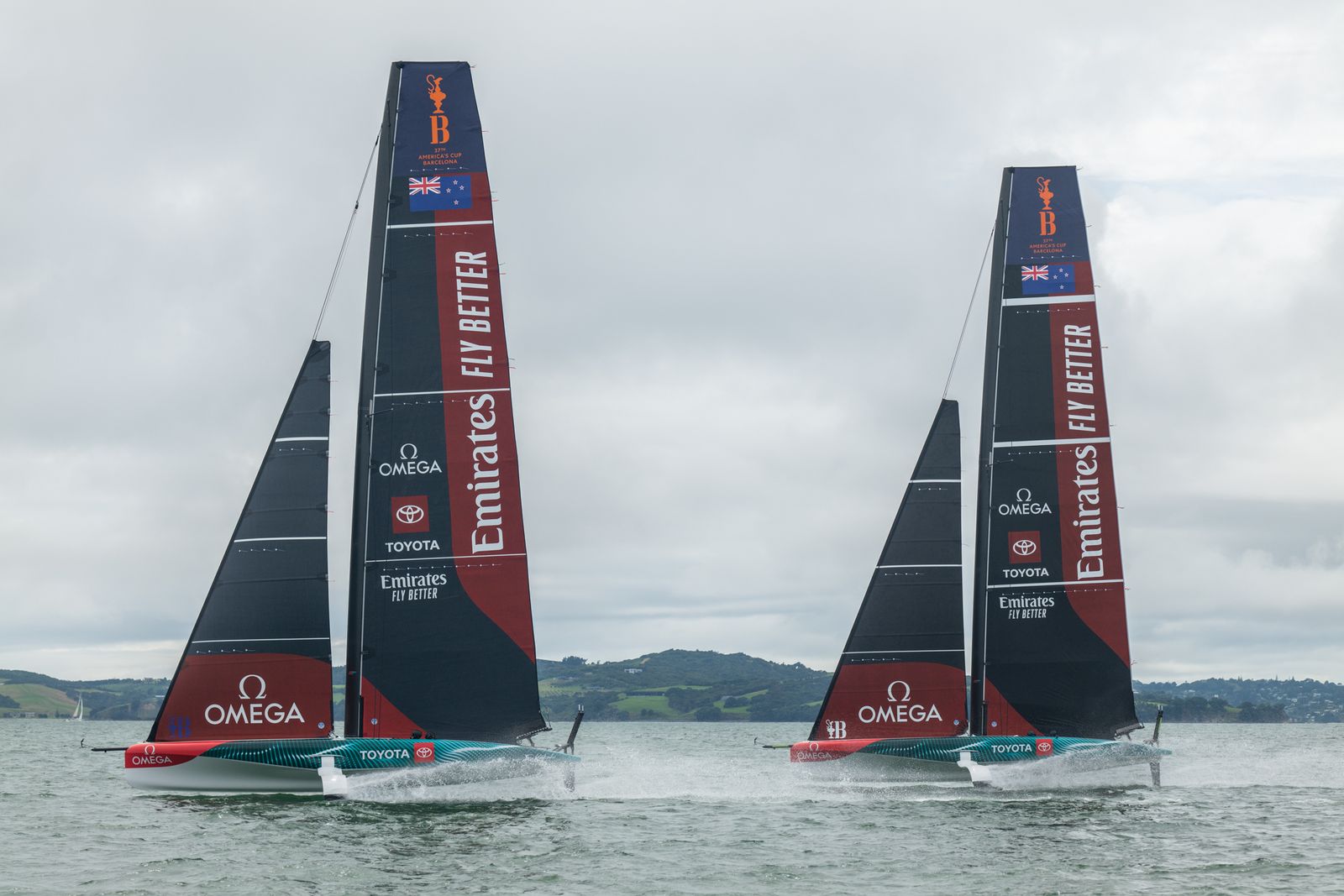 AC37: Emirates Team New Zealand begin Two Boat Testing - Catamaran ...