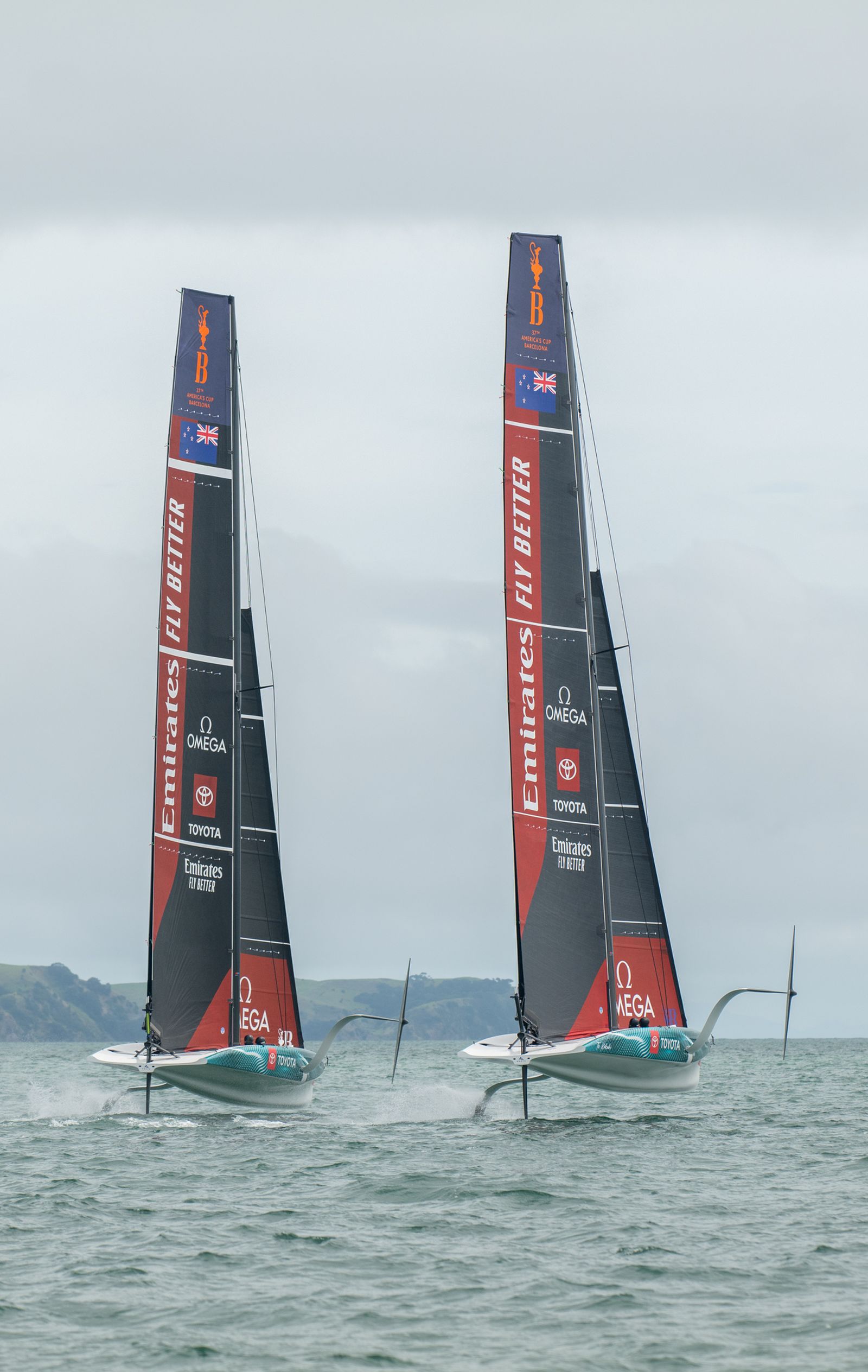 AC37: Emirates Team New Zealand begin Two Boat Testing - Catamaran ...