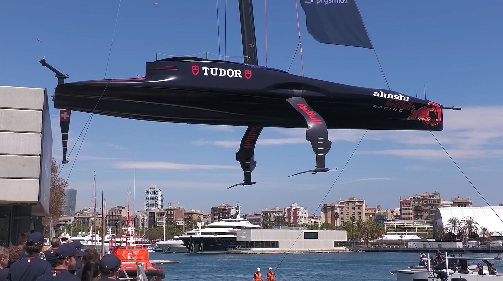 Americas Cup 37: Alinghi Red Bull AC75 'BoatOne' launched - Catamaran ...